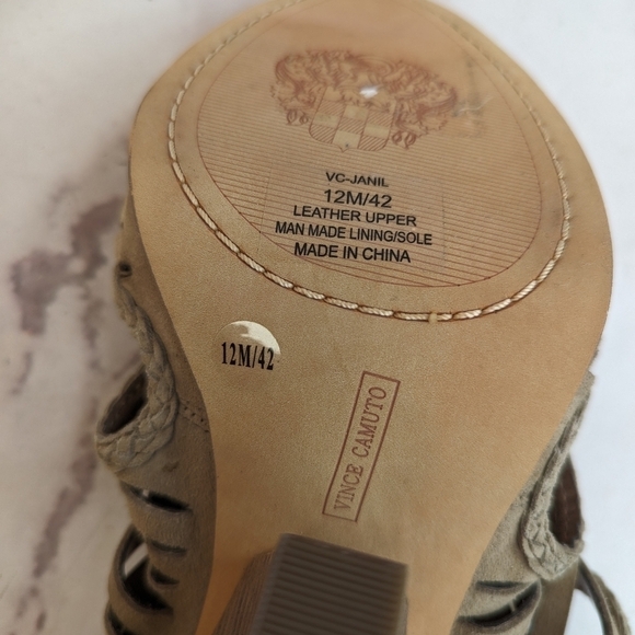 Vince Camuto Bootie Womens 12 42 Ankle Cage Strappy Jamil Braided Suede Shoes - Picture 10 of 11